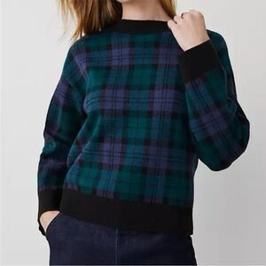 Ann Taylor Plaid Crew Neck Sweater Size XL